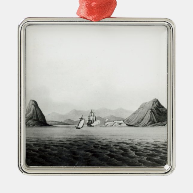 Entrance of the Harbour of Rio de Janeiro Metal Ornament (Front)