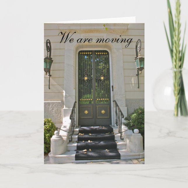 Entrance steps to a double door  We are moving Announcement (Front)