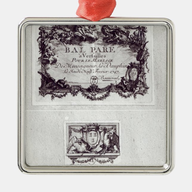 Entrance ticket for the ball in Versailles Metal Ornament (Front)