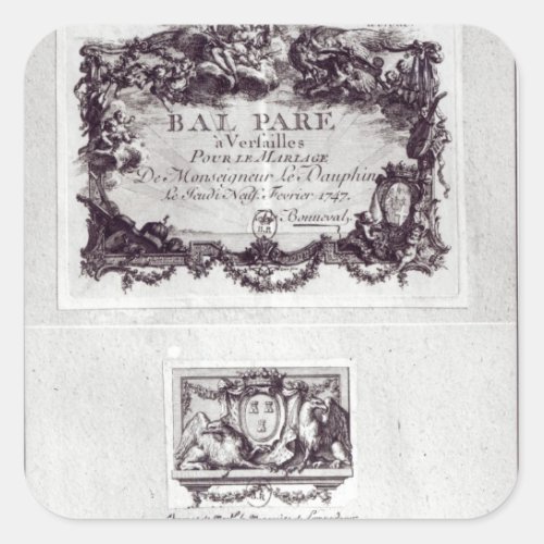 Entrance ticket for the ball in Versailles Square Sticker