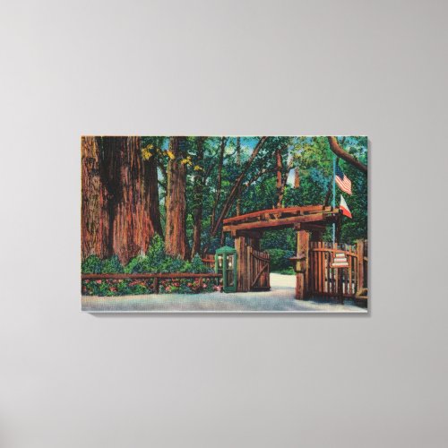Entrance to Big Trees Park Santa Cruz County Canvas Print