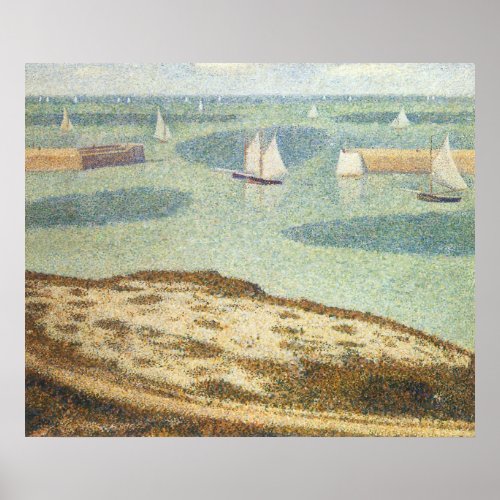 Entrance to Harbor by Georges Seurat Vintage Art Poster