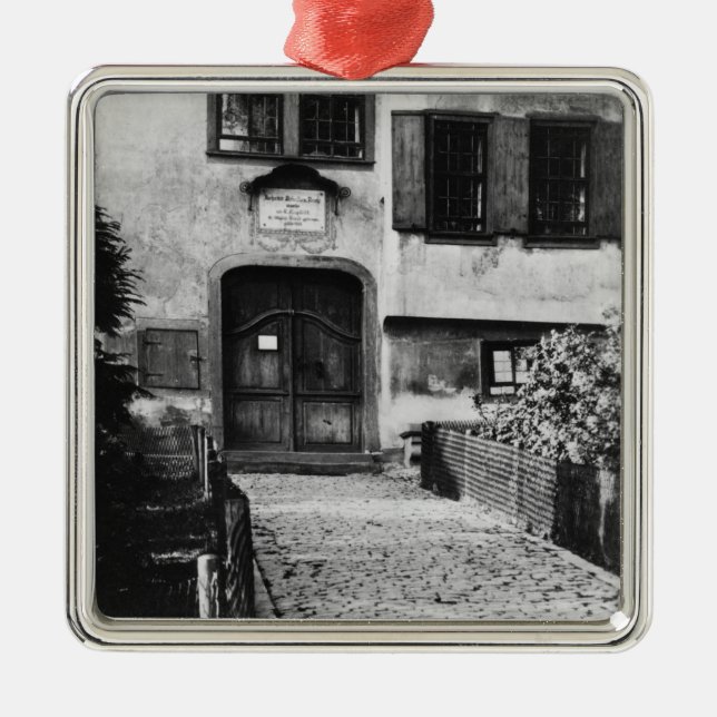 Entrance to Johann Sebastian Bach's  house Metal Ornament (Front)
