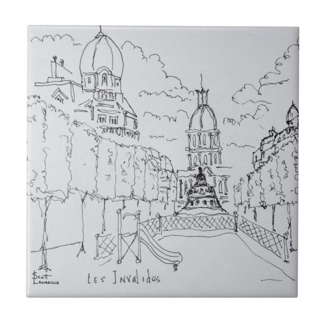 Entrance to Les Invalides, Paris, France Ceramic Tile (Front)