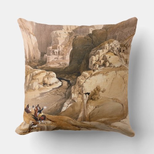 Entrance to Petra March 10th 1839 plate 98 from Throw Pillow