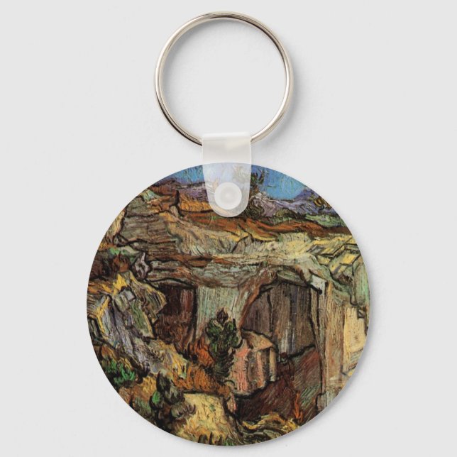 Entrance to Quarry, Saint-Remy by Vincent van Gogh Keychain (Front)