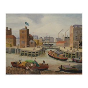 Entrance to Regent's Canal Dock Wood Wall Art