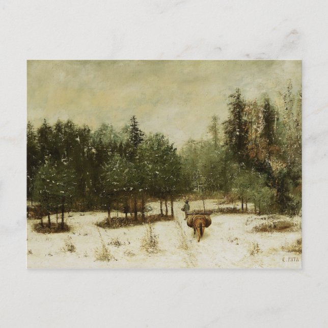 Entrance to the Forest in Winter Postcard (Front)
