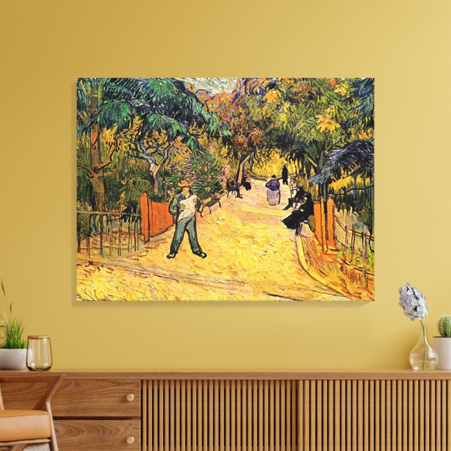 Entrance to the Public Park by Vincent van Gogh Canvas Print (Insitu(LivingRoom))