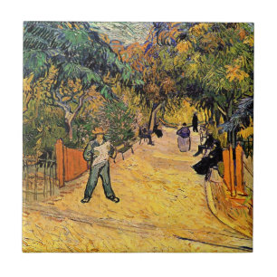 Entrance to the Public Park by Vincent van Gogh Ceramic Tile