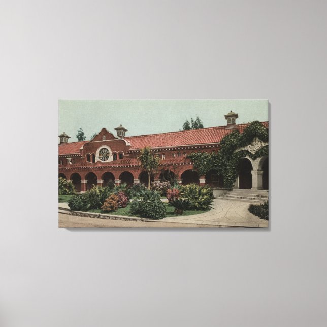 Entrance to the Smiley Public Library Canvas Print (Front)