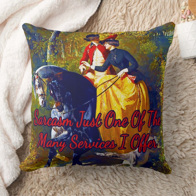 Entrance to the woods by Alfred De Dreux  Throw Pillow (Blanket)