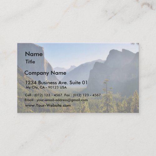 Entrance To The Yosemite Valley Business Card Templates