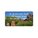 Entrance to Zion National Park in Utah Label