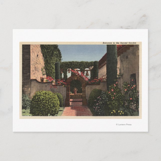 Entrance View of the Sacred Garden Postcard (Front)