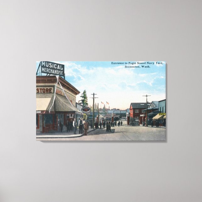 Entrance View to US Navy Ship Yard Canvas Print (Front)