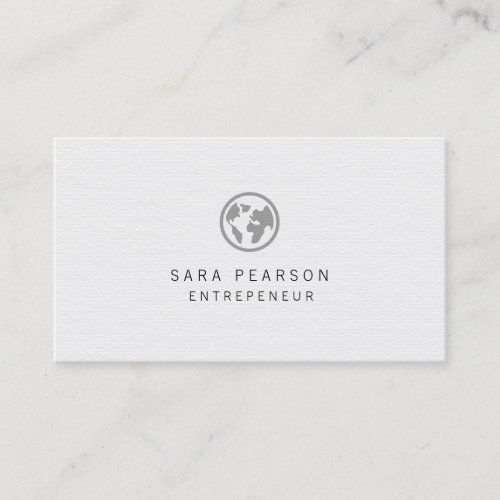 Entrepreneur Black Globe Icon Professional Business Card