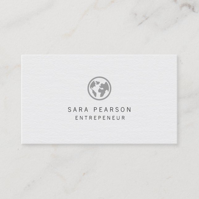 Entrepreneur Black Globe Icon Professional Business Card (Front)