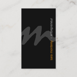 Entrepreneur Bold Script Monogram Business Card