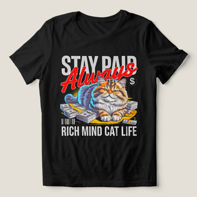 Entrepreneur Boss Babe - Rich Mind Cat Mom Money Tri-Blend Shirt (Design Front)