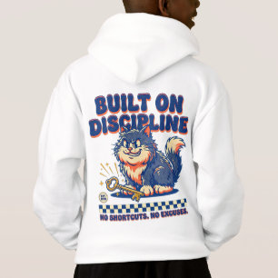 Entrepreneur Cat Built On Discipline Motivational Hoodie