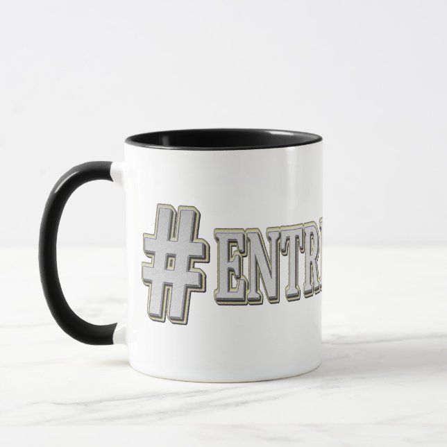 "#ENTREPRENEUR" Cute Expression Design. Buy Now Mug (Left)