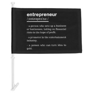 Entrepreneur Definition Funny Business Owner Gift Car Flag
