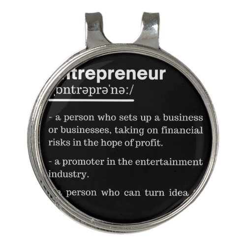 Entrepreneur Definition Funny Business Owner Gift Golf Hat Clip