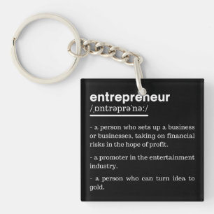 Entrepreneur Definition Funny Business Owner Gift Keychain