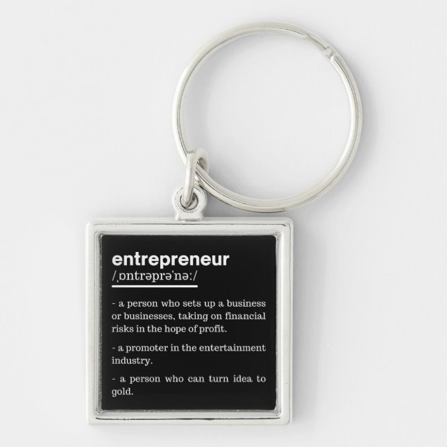 Entrepreneur Definition Funny Business Owner Gift Keychain (Front)