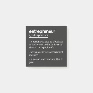 Entrepreneur Definition Funny Business Owner Gift Post-it Notes