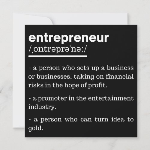 Entrepreneur Definition Funny Business Owner Gift Save The Date