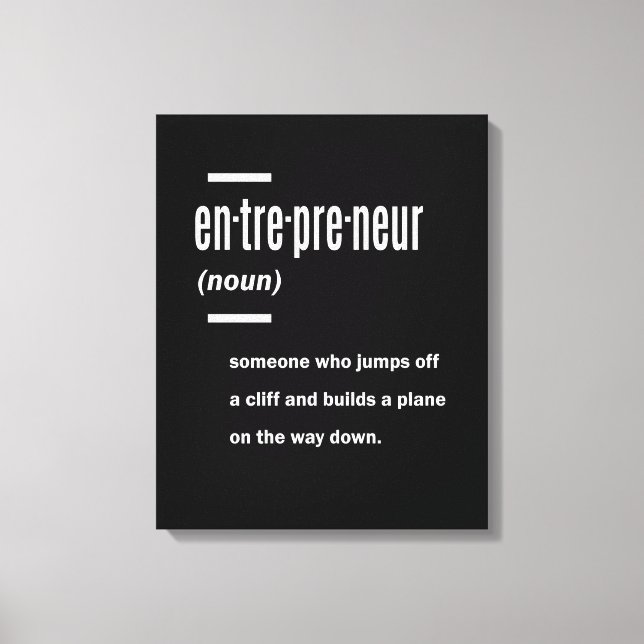 Entrepreneur Definition Gift Ideas Canvas Print (Front)