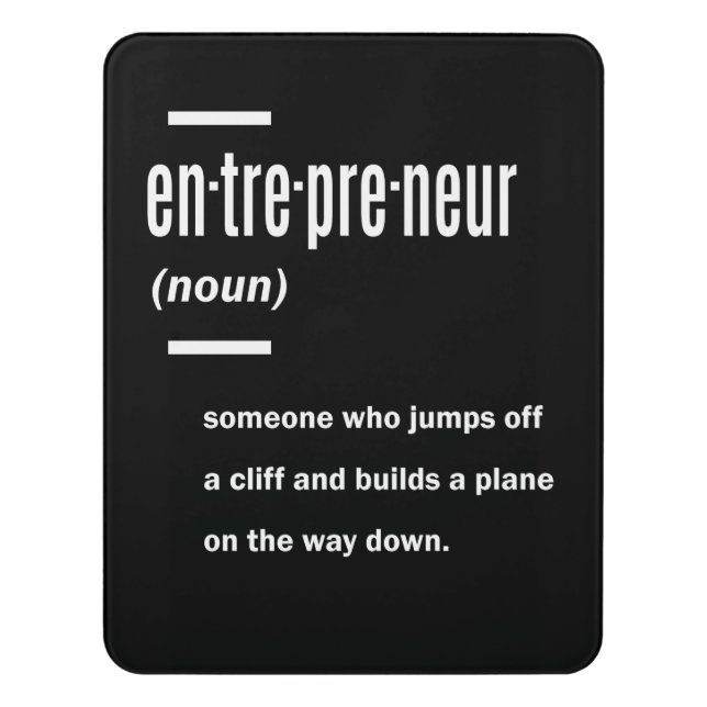 Entrepreneur Definition Gift Ideas Door Sign (Contemporary Vert)