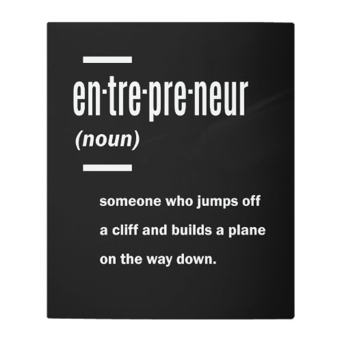 Entrepreneur Definition Gift Ideas Metal Print