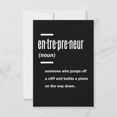 Entrepreneur Definition Gift Ideas RSVP Card