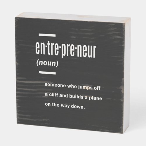 Entrepreneur Definition Gift Ideas Wooden Box Sign