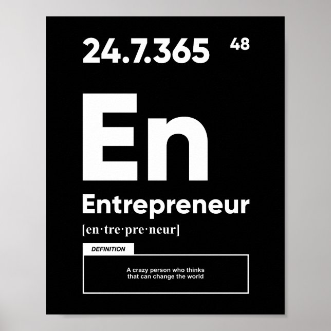 Entrepreneur Definition | Motivational  Poster (Front)