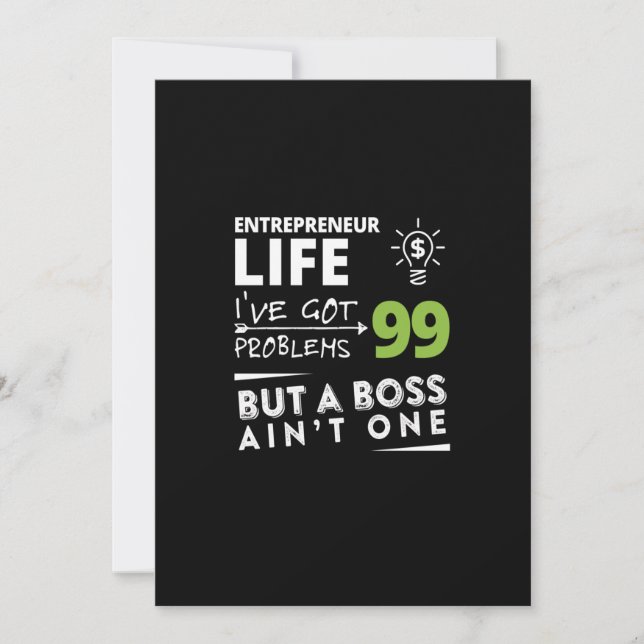 entrepreneur life i've got 99 problems but a boss holiday card (Front)
