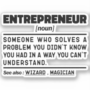 Entrepreneur Noun Definition Cool Business Owner Sticker