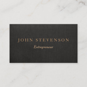 Entrepreneur Professional Black Linen Look Vintage Business Card