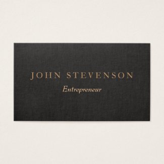 Entrepreneur Professional Black Linen Look Vintage Business Card