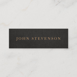 Entrepreneur Professional Black Linen Look Vintage Mini Business Card