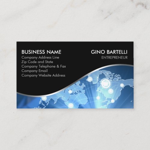 Entrepreneur Professional Globe Network Business C Business Card