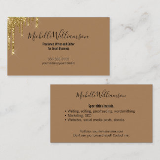 Entrepreneur Small Business Owner Freelance Gold Business Card