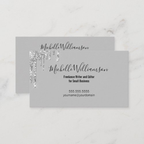 Entrepreneur Small Business Owner Freelance Silver Business Card