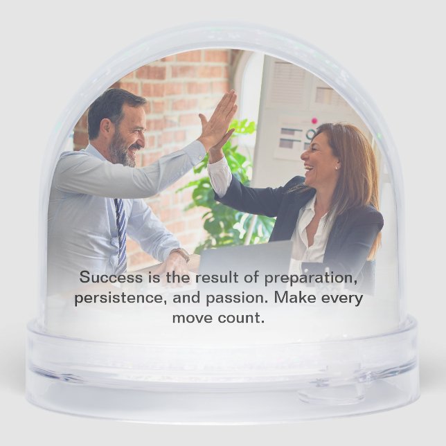 Entrepreneurs Picture Colleague Motivational Quote Snow Globe (Back)