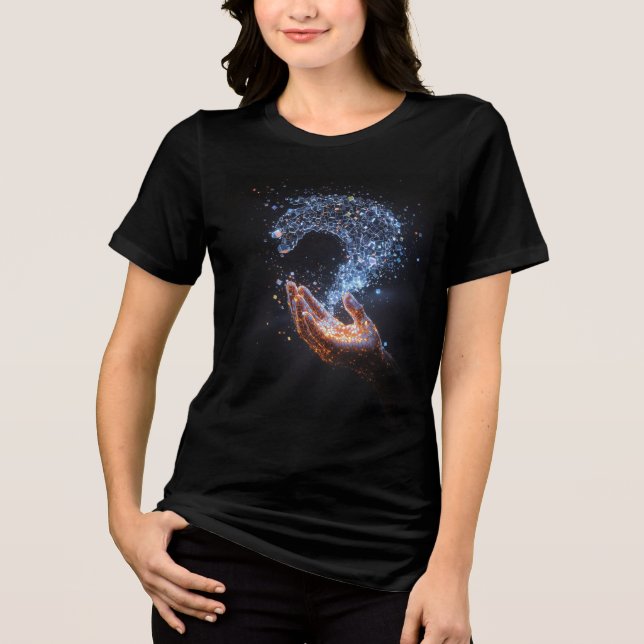 "Entropic Decay: Creation of Adam in Glitch & Voxe Tri-Blend Shirt (Front)