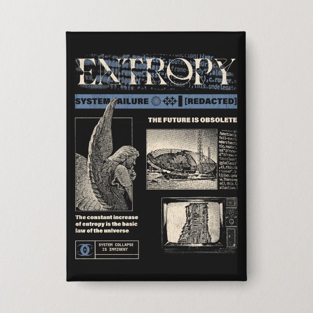 Entropy - Brutalist Streetwear Design Button (Front)