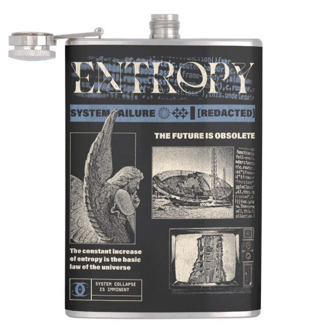 Entropy - Brutalist Streetwear Design Flask (Opened)